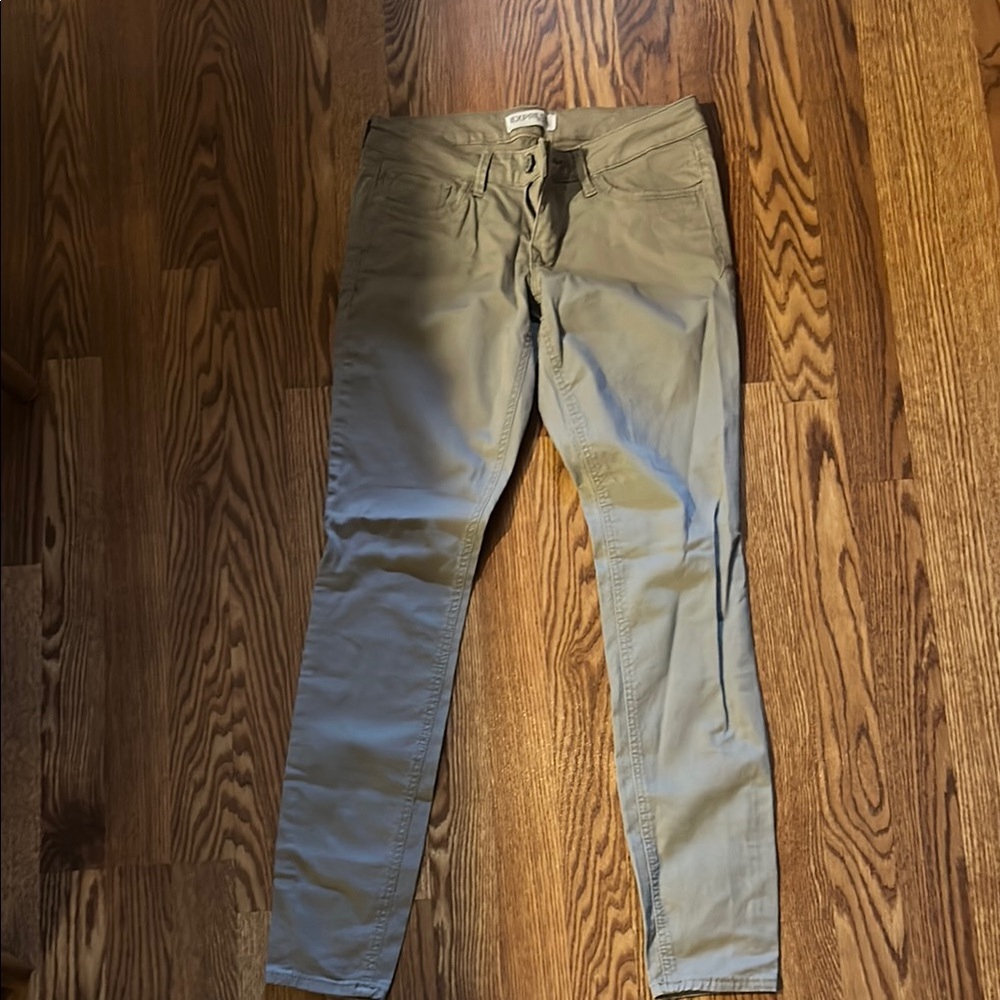 Express Olive Slim Fit Pants